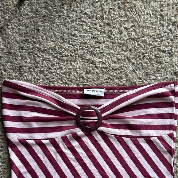 Y2K Vintage 90s Energie Striped Tube Top - Picture 2 of 8